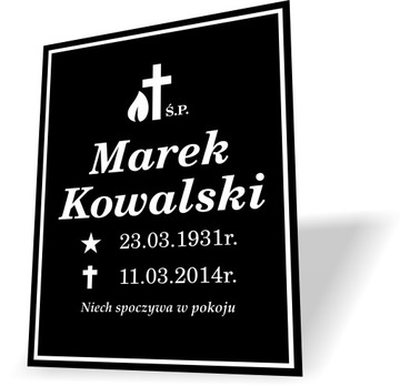 TABLICZKA NAGROBNA NAGROBKOWA Z LAMINATU na grób