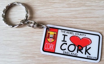 I LOVE CORK brelok do kluczy 6x3cm IRLANDIA