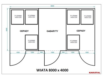 Wiata śmietnikowa, altana, osłona, 9x3m,PRODUCENT