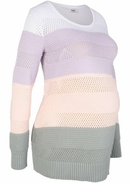 S4668 SWETER BAWEŁNIANY CIĄŻOWY W PASKI R.48/50