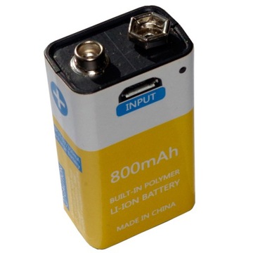Аккумуляторная батарея 9 В micro USB 800 мАч 1604E CE