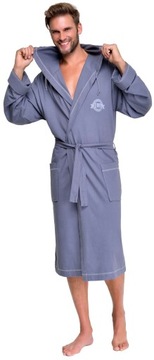 ХЛОПКОВЫЙ МУЖСКОЙ ХАЛАТ С КАПЮШОНОМ M