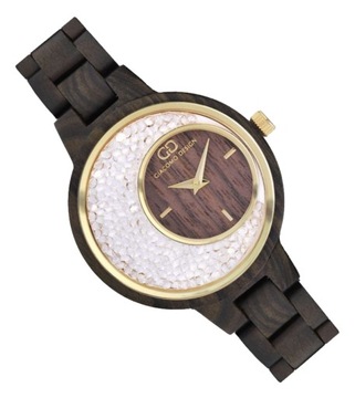 Klasyczny damski zegarek drewniany Giacomo Design GD28002 na bransolecie