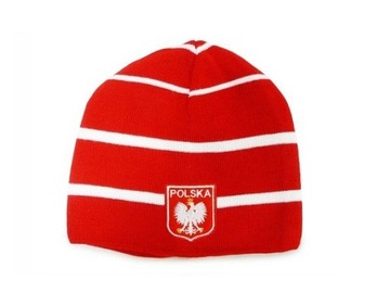 POLSKA CZAPKA ZIMOWA DLA KIBICA POLSKI HAFT