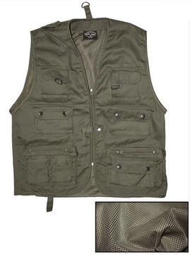 Kamizelka MYŚLIWSKA wędkarska Z SIATKĄ OLIVE 4XL