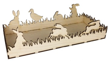 Drewniana taca wielkanoc decoupage