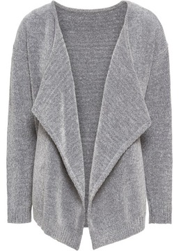 S6483 SWETER Z SZENILI BEZ ZAPIĘCIA SZARY R.32/34