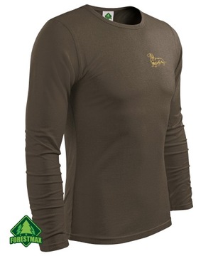 КОРИЧНЕВАЯ ФУТБОЛКА, ДЛИННЫЙ РУКАВ, ЖЕСТКОШЕРСТНАЯ ТАКСА