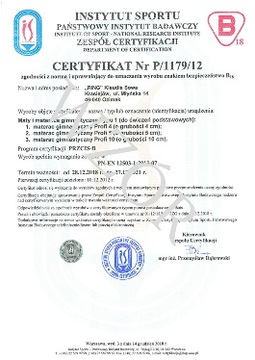 ШКОЛЬНЫЙ ГИМНАСТИЧЕСКИЙ МАТРАС, ЖЕСТКИЙ + ПРОТИВОСКОЛЬЗЯЩИЙ