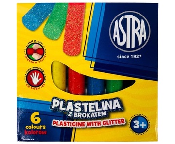 ASTRA PLASTELINA SZKOLNA BROKATOWA OKRĄGŁA 6 KOL