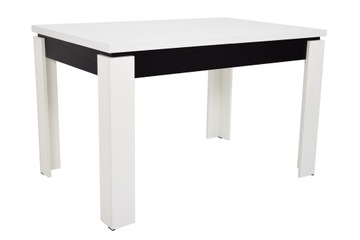 Rozkładany stół do salonu 160 cm BIAŁO-CZARNY