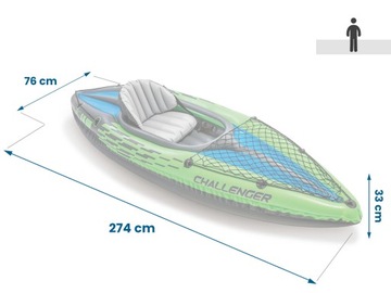 Одноместный каяк Challenger K1. набор 68305 Интекс