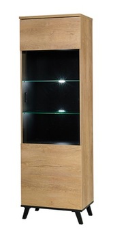 Witryna 2 61 cm JOHN salon dąb lefkas / czarny