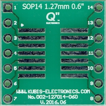 SO14,SOP14,SOIC14 1,27 мм на DIP 0,6 дюйма.