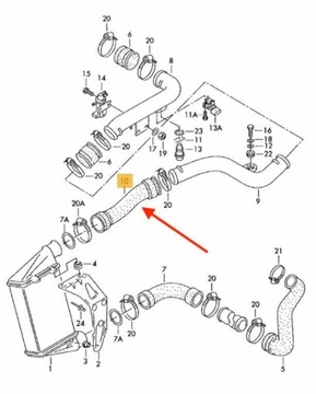 ШЛАНГ ТУРБО ТУРБИНЫ VW PASSAT B5 1.9 TDI 110KM