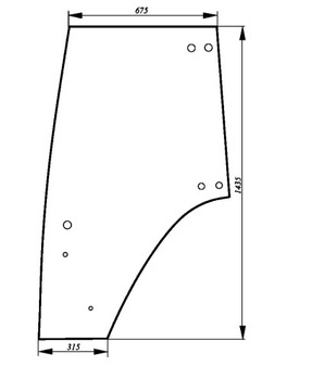 szyba drzwi lewe Fendt 411, 412, 413, 414, 415