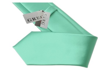 MIKROFIBRA Wąski 6cm Gładki Krawat MIĘTOWY gs75