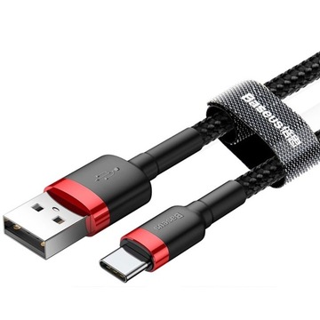 Нейлоновый кабель Baseus Cafule Quick C USB-A — USB-C