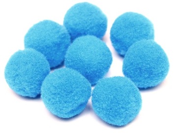 POMPONY puszyste 1 cm 70 sztuk błękit