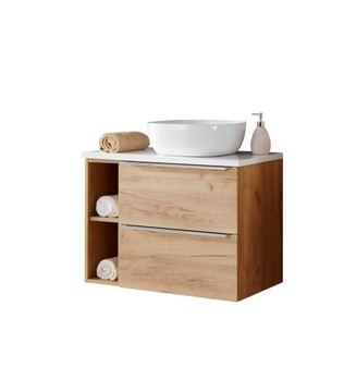 SZAFKA Z UMYWALKĄ I BLATEM 80 CM CAPRI DĄB