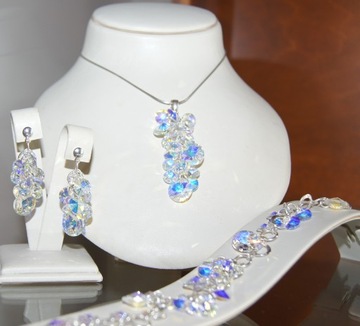 Komplet srebrny Beauty OneDay 18 SWAROVSKI ELEMENT