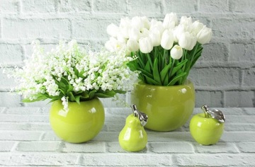 Крышка для цветочного горшка, зеленая керамика Пасха H12.5