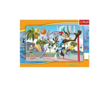 КАРКАСНЫЙ ПАЗЗ 15 деталей BUGS BUNNY LOONEY TUNES ПОДСКАЗКИ