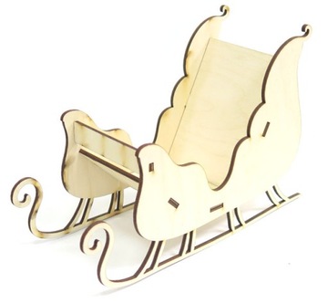 ОРНАМЕНТ-ДЕКОР САНКИ САНТЫ САНТЫ 3D KX92