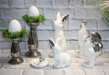 Красивый серебряный зайчик H20 Пасхальный