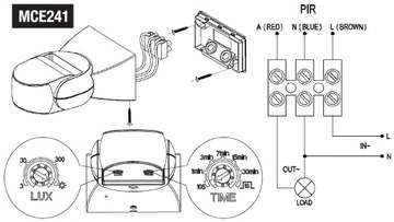 Sensor CZUJNIK ruchu 180st zew. IP65 do LED +PILOT