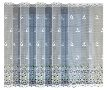 Firana żakardowa metrażowa 130 cm biała 34908
