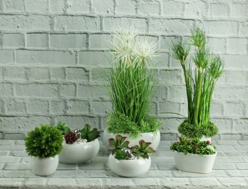 Крышка для вазона, шар, 11 см, белая керамика