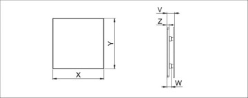 Комплект SYSTEM+ fi100 Рамка RWO100 + панель PTGB100M