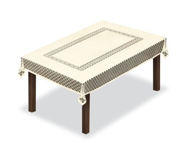 Obrus żakardowy na stół 100x150 krem