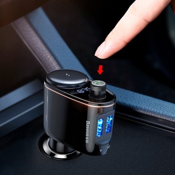FM-передатчик Baseus, Bluetooth, MP3, зарядное устройство, 2 порта USB