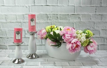 Красивый серебряный керамический подсвечник H25