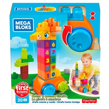 MEGA BLOKS FIRST BUILDERS KLOCKI ŻYRAFA CYFERKI 30 ELEMENTÓW GFG19