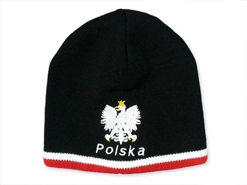 POLSKA CZAPKA ZIMOWA DLA KIBICA POLSKI HAFT