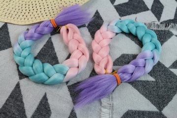 СИНТЕТИЧЕСКИЕ волосы для косичек ЦВЕТНЫЕ косички НАРАЩИВАНИЕ ВОЛОС ОМБРЕ