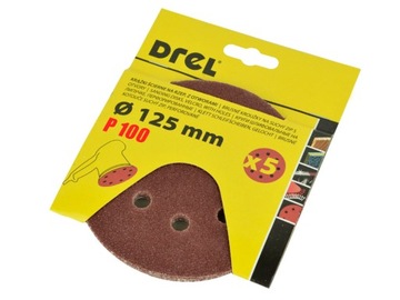 KRĄŻEK ŚCIERNY PAPIER NA RZEP DO SZLIFIERKI OSCYLACYJNEJ 125mm gr100 5 szt.