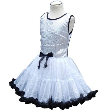 sukienka DISCO CEKINY Black White SK725 140cm