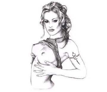 NAKLEJKA SZKIC DZIEWCZYNA SEXY ANGELIKA TIR