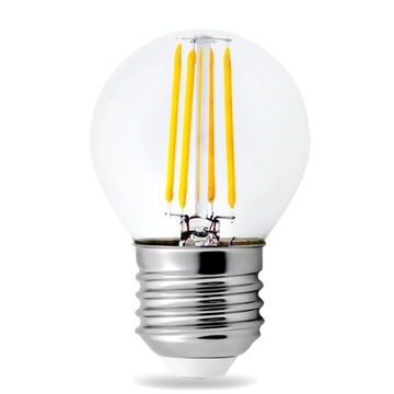 Żarówka LED E27 Filament 4W Edison G45 KULKA 4000K ozdobna girlanda loft