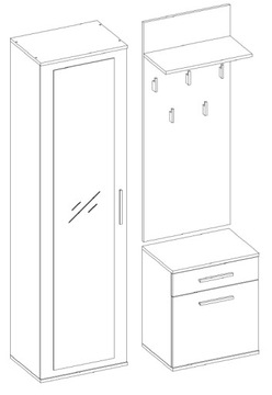 ДУО ШКАФ ГАРДЕРОБ ЗЕРКАЛО Вешалка ДУБ АРТИЗАН