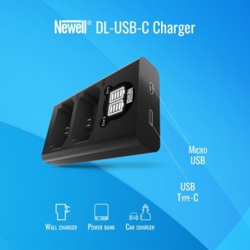 Двухканальное зарядное устройство Newell для аккумуляторов DMW-BLC12.
