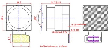 Модуль камеры IMX219 8MPx 160 FoV для камеры RPi v2