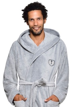 DŁUGI WYJĄTKOWY SZLAFROK MĘSKI Z KAPTUREM M