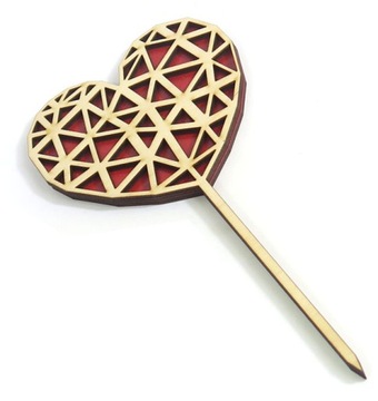 2x ТОППЕР PIKER ДЕКОР КРАСНОЕ СЕРДЦЕ OT38