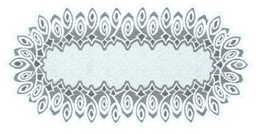 BIAŁY BIEŻNIK OWALNY ŻAKARDOWY 140x70 cm 22246