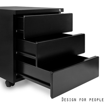 Zamykana Szafka Kontener METALOWY 424 BLACK kółka